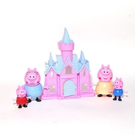 Set figurine Peppa Pig, Castel, 5 piese, 27 cm