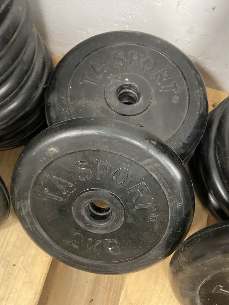 Discuri gantere haltera cauciucate noi 1 kg,1,25 kg,2 kg, 2,5 kg noi
