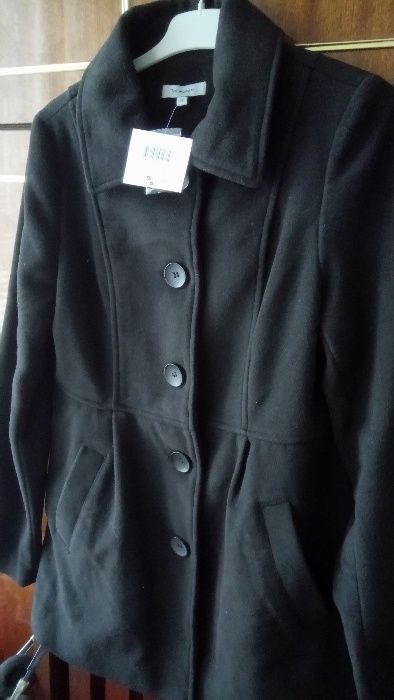 Дамско късо черно палто, р-р L пролет/есен