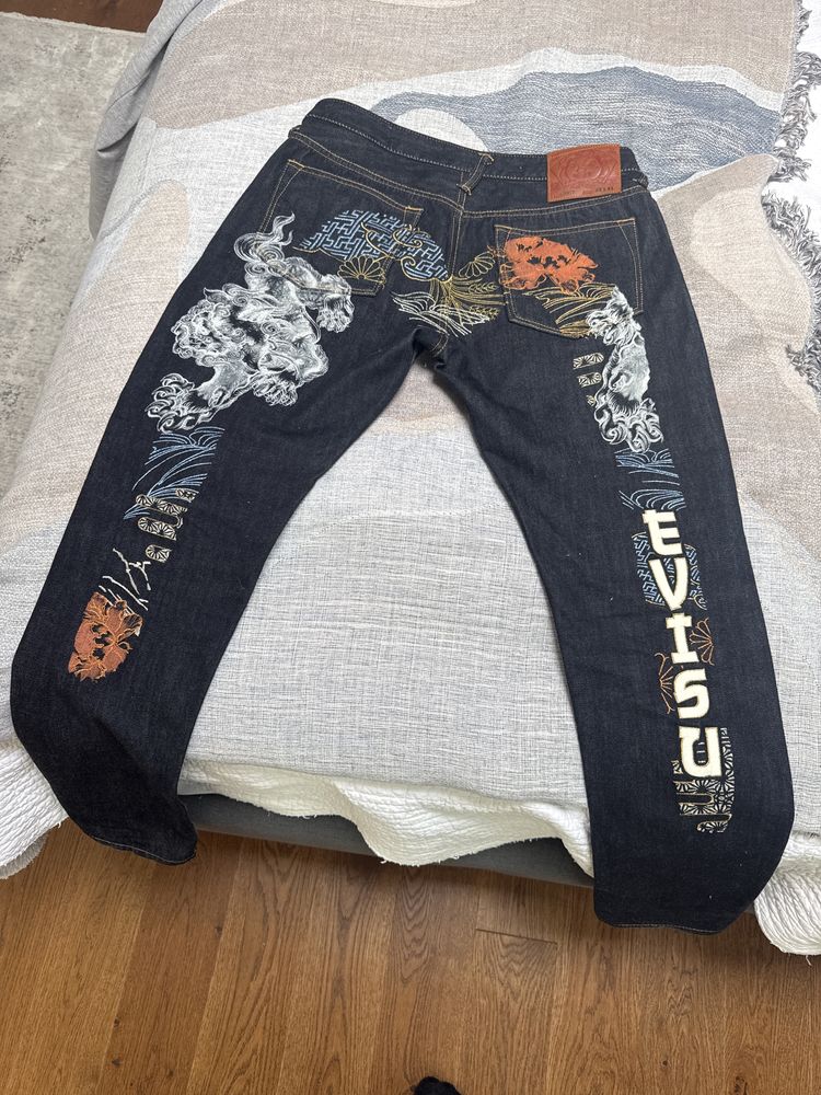 Blugi Evisu Albastru Inchis