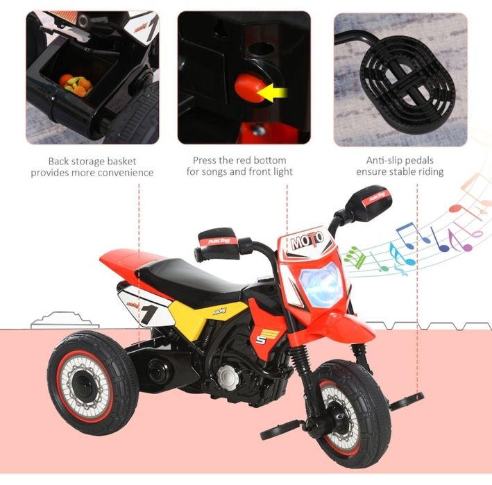 Tricicleta cu pedale, sunete si lumini