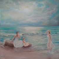 Vand tablou „ fete pe plaja Elsavine "