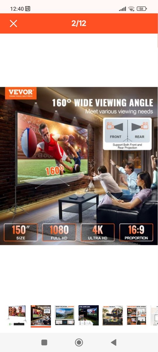 Ecran de proiecție 150inch nou