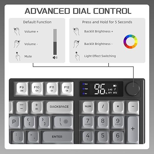 Беспроводная игровая клавиатура FREEWOLF M96 с кремовой мембраной и ра