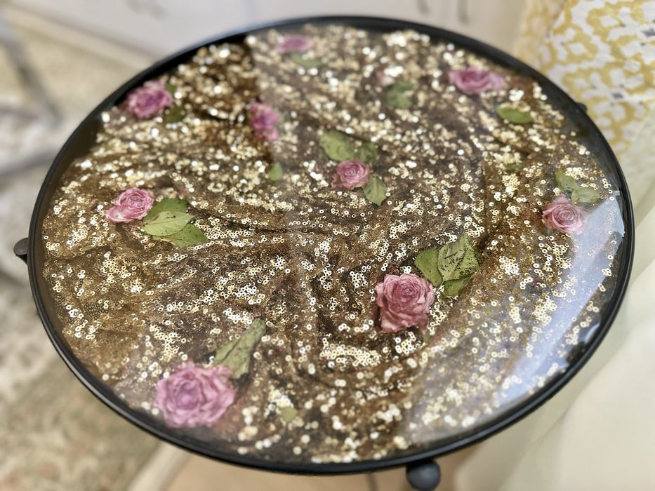 Masuta cafea flori in rasina