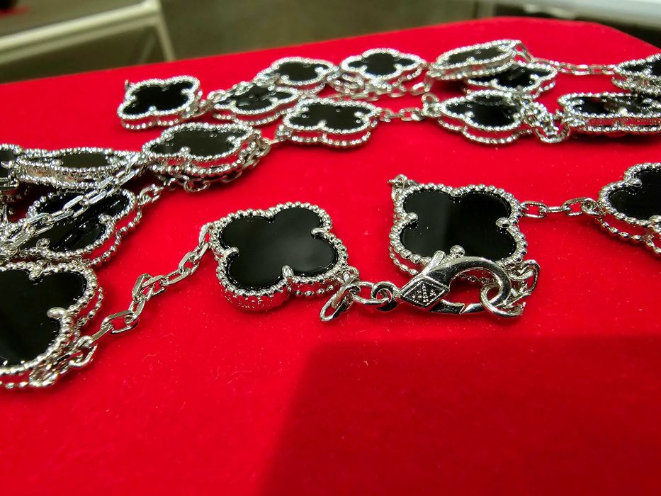 Van Cleef & Arpels VCA Silver Black 20 Motifs Alhambra Дамско Колие
