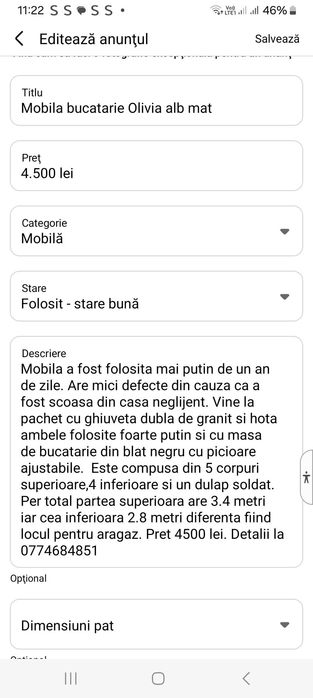 Mobila de bucatarie Olivia