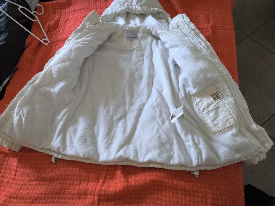 Geaca groasa de iarna, alba cu gluga, 36/S, Fishbone