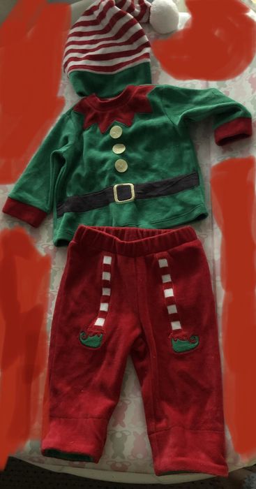 Costum bebe Spiridus / Elf Mos Crăciun Chicco marimea 56 3 luni