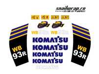 Stickere autocolante Komatsu PC 14R / 16R, WB 93 R / 97 R, PC 26 MR