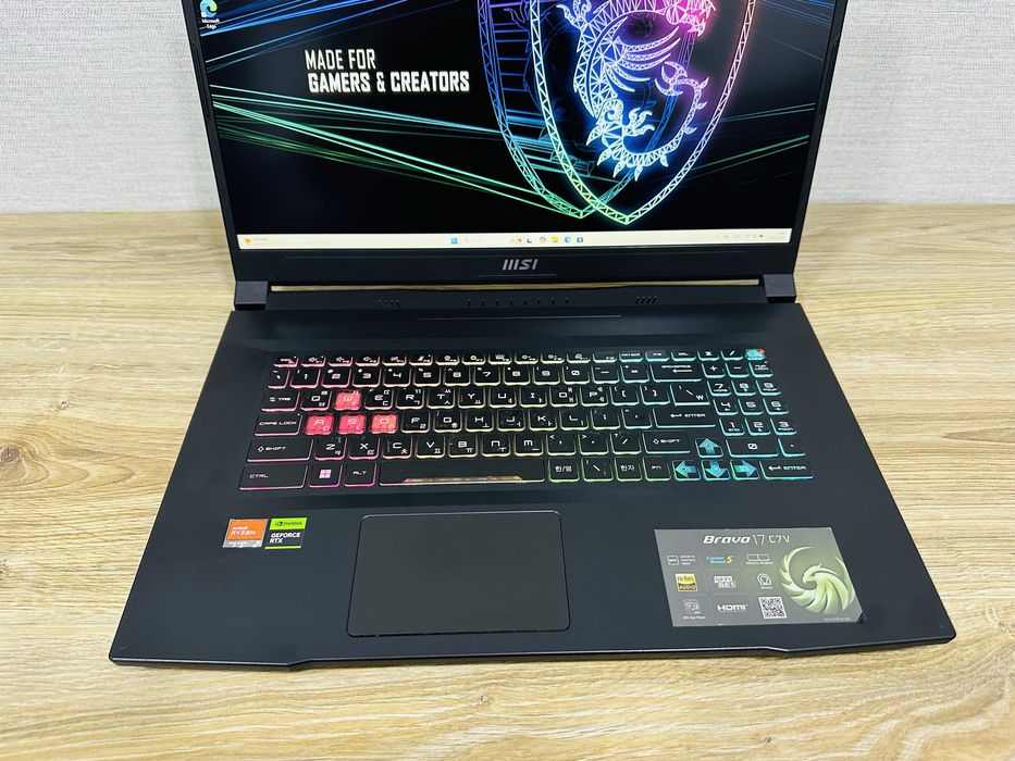 MSI Bravo Ryzen 9+RTX4060-8 ГБ Видеокарта, Большой экран 17,3