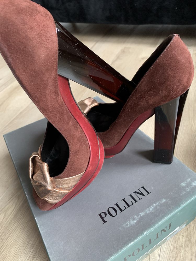 Pantofi eleganti, Pollini, masura 37, piele si piele intoarsa