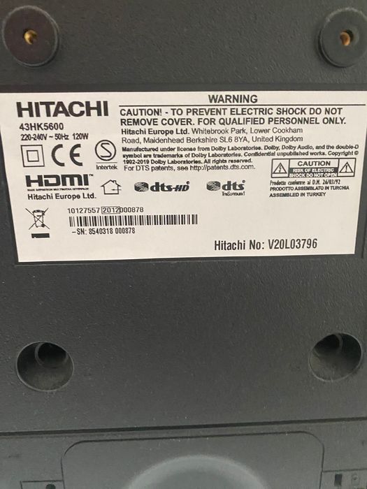 Телевизор HITACHI 4К 43инча