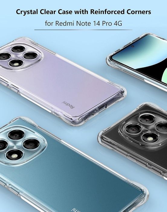 Прозрачен силиконов удароустойчив кейс за xiaomi redmi note 14 pro 4g