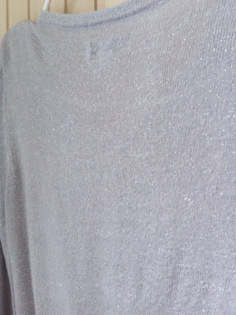 Bluza purtare 140 pulover cardigan puloveras argintiu fete 7 8 9 ani
