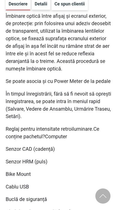 Bryton Rider 320 T SET complet (cu senzor cadență+centură puls (HRM)