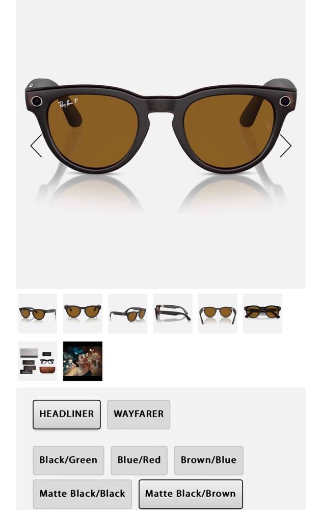 Новый Ray Ban Meta Headliner Polar Brown! Бесплатная Доставка!