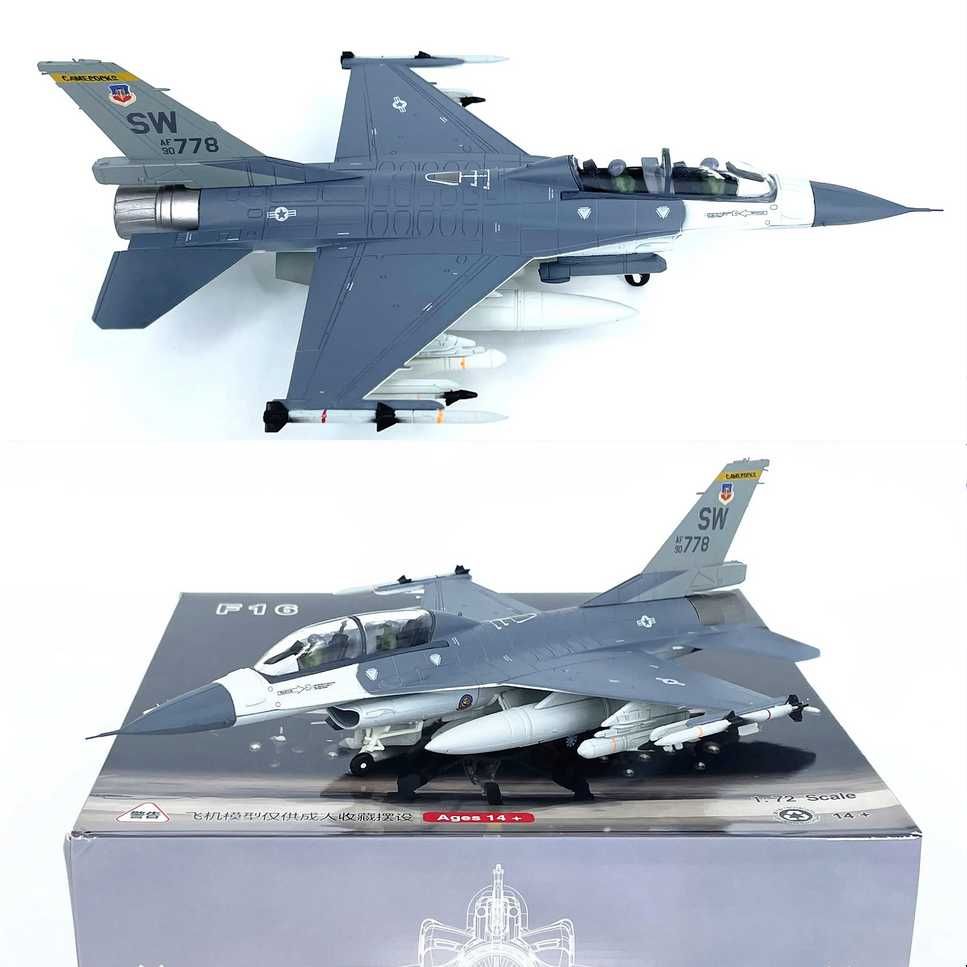 Macheta avion metalica F-16D USAF Mig Killer 92 scara 1:72 21cm