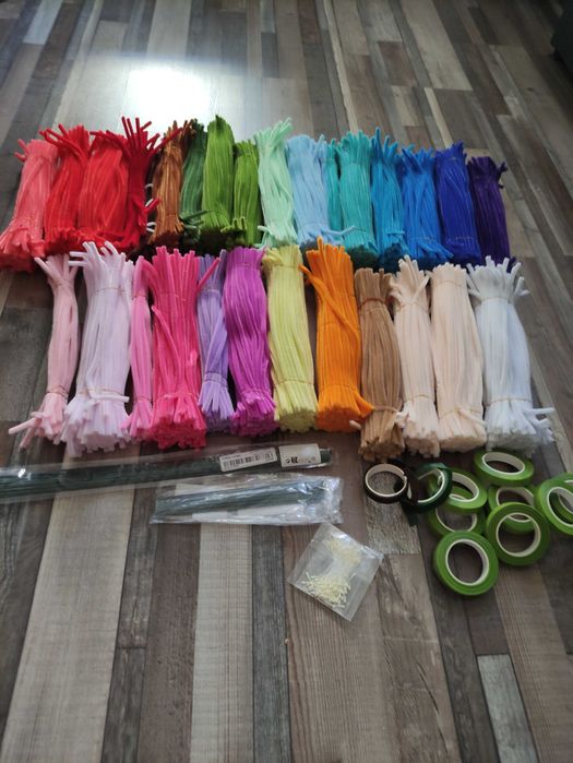 Set mare de curățătoare de țevi, tije colorate din chenilă