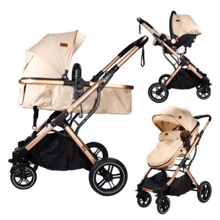 Carucior 3 in 1 Ding Juna, Rose/Beige, NOU, SIGILAT
