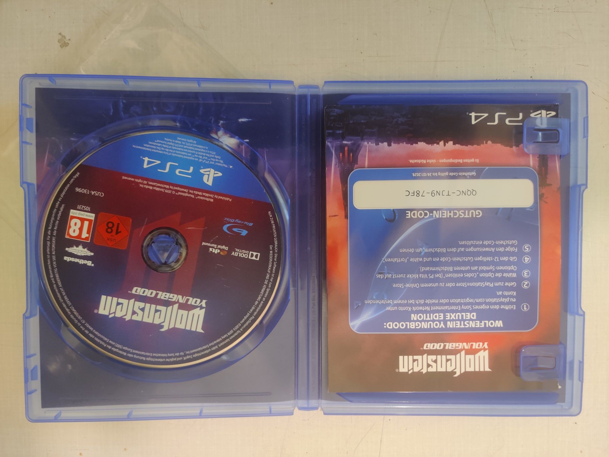 Carcasa Wolfenstein PS4 CD defect