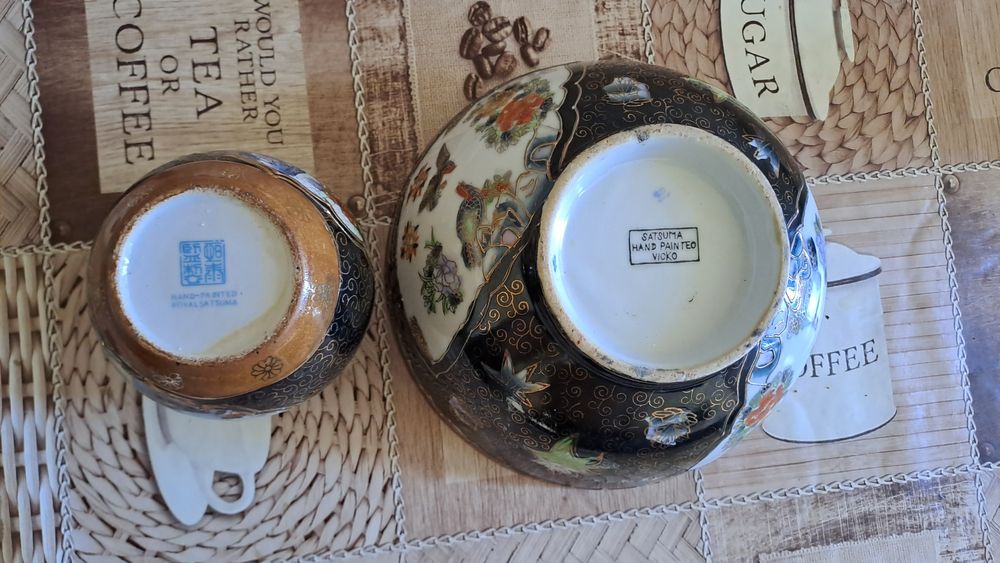 Ръчно рисувани купа и ваза "SATSUMA"