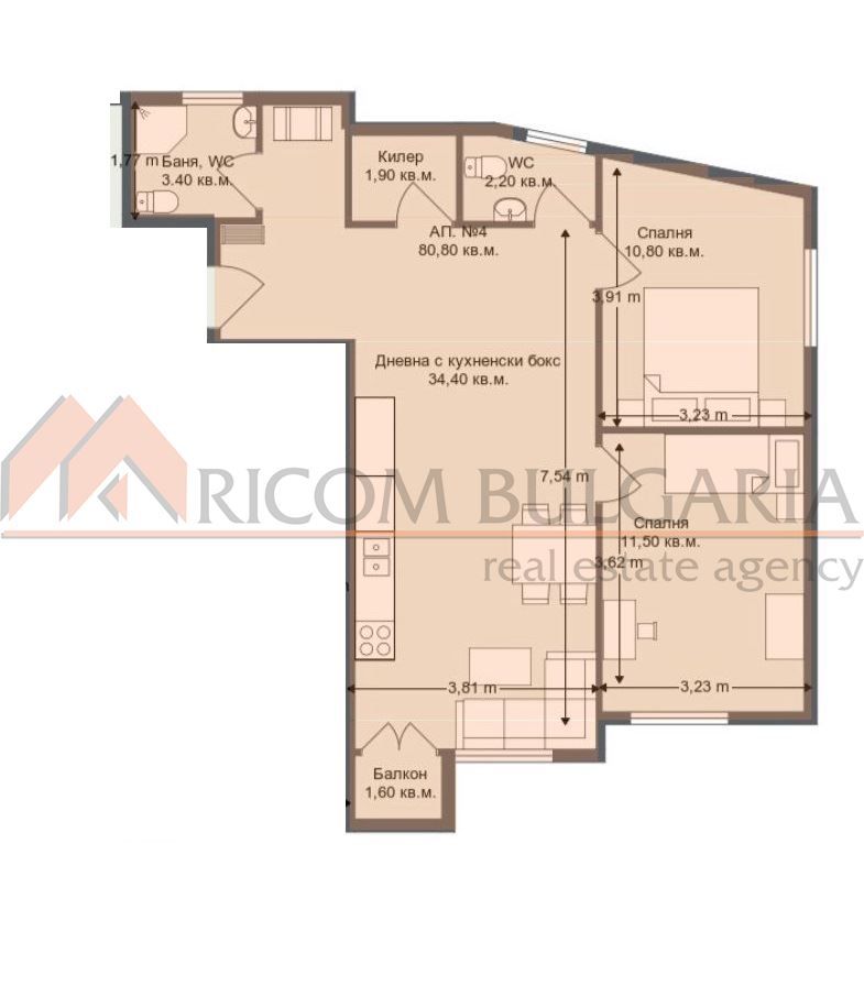 Продава се Тристаен апартамент в Варна, Бриз - 93 кв.м за 1785 €/кв.м - Снимка #2