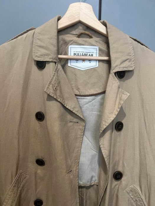 Geaca trench Pull&Bear, cream, marime S