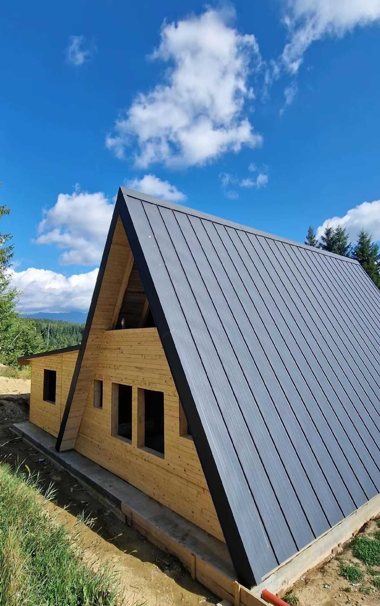 Case si Cabane A-Frame din structura de lemn de vanzare la comanda