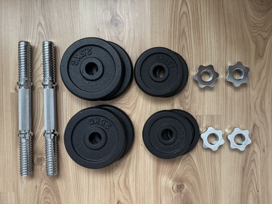Set gantere reglabile – 20 kg (discuri + bare cromate)
