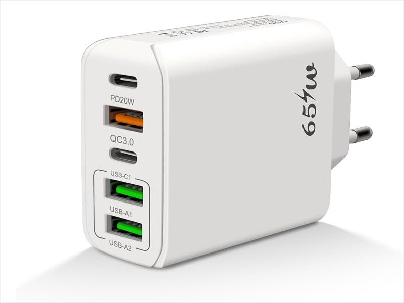 Адаптер – Ултра бързо 65W USB-C + USB-A зарядно
