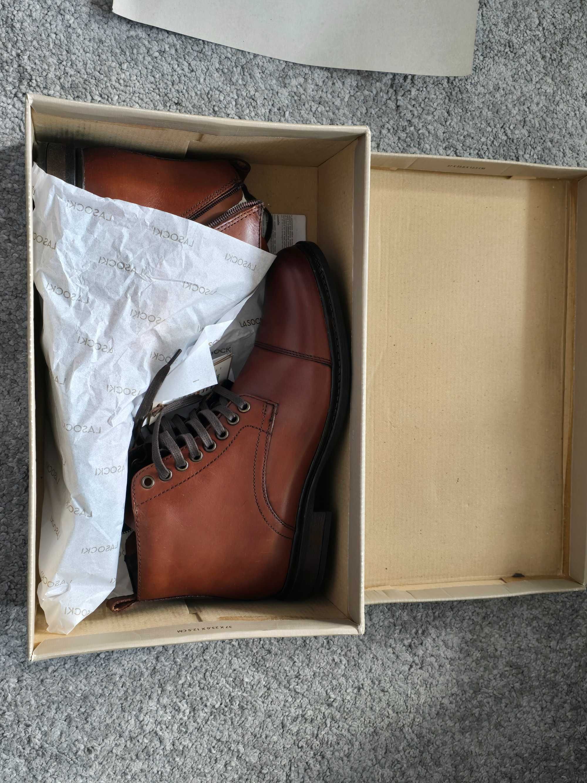 Ghete barbat piele naturala maro
