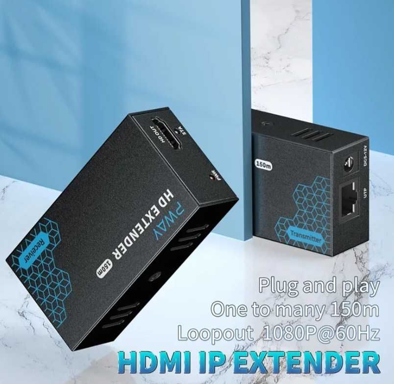 PWAY HDMI удължител 150м Cat5e6Gigabit EthernetSwitch 1920*1080P60Hz3D
