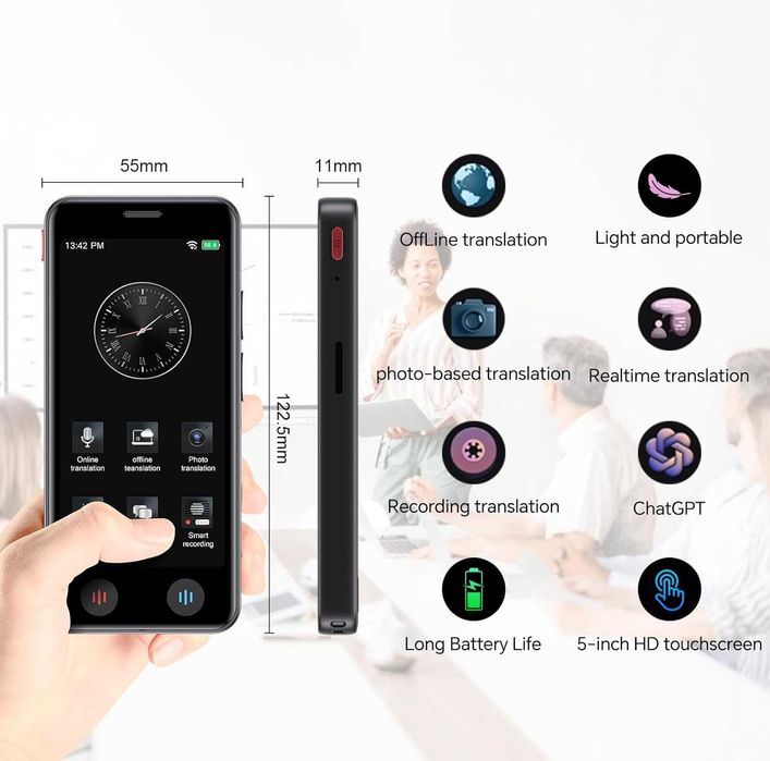 Translator Vocal Instant cu Ecran 5 Inch si 139 Limbi