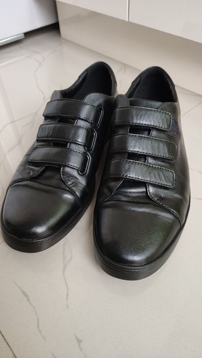 Adidași Clarks, Negri, Piele, 43