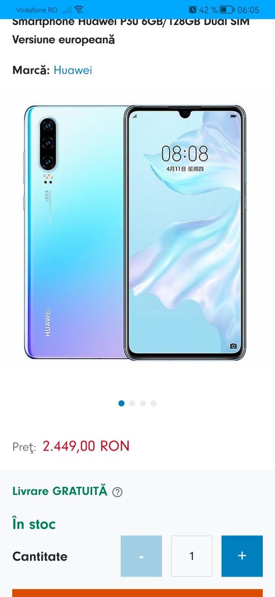 Vând Telefon huawei p30 pro
Telefonul este în stare foarte bună
Pret 1