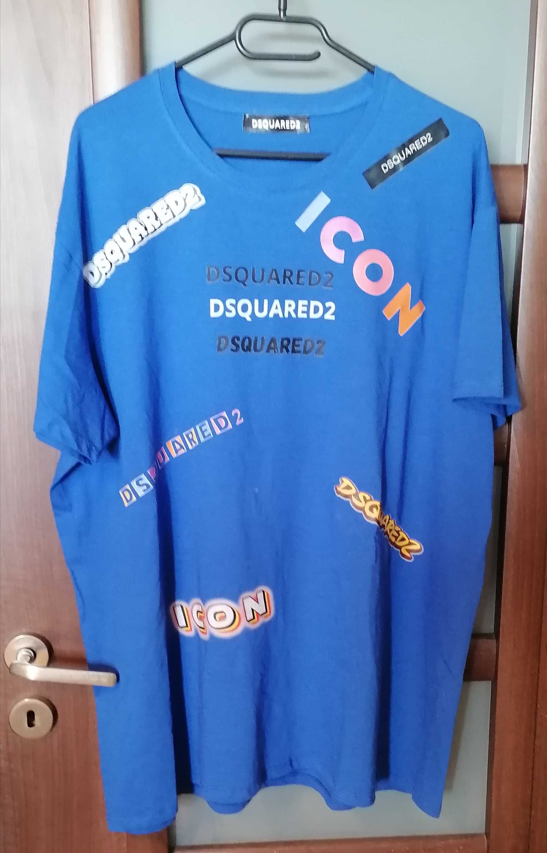 Dsquared 2 тениска мъжка ,синя тениска маркова