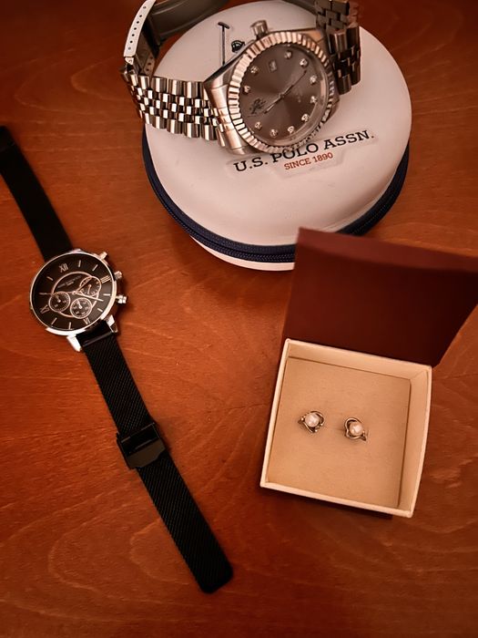 Комплект,часовници Ralph Lauren,Annie Rosewood,сребърни обеци Yuno