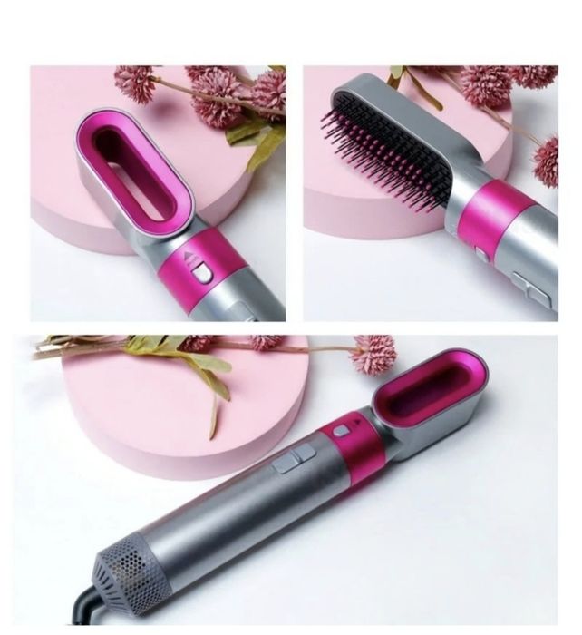 Perie De Par 5 in 1 Multifuncla Cu Aer Cald.   ( "LICHIDARE STOC" )