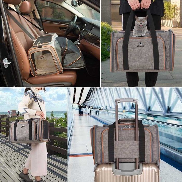 Транспортна Клетка Чанта за Котка Куче- Разтегателна, Вентилирана