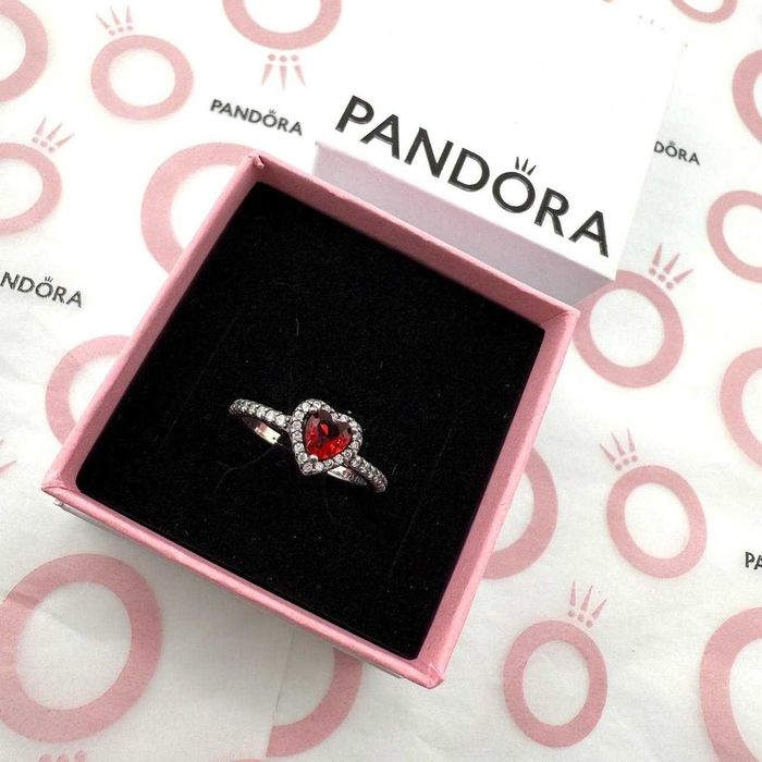 Inel Pandora Inimă Roșie - Argint 925, in cutie