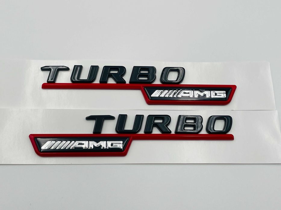 Embleme Compatibile Mercedes turbo AMG negru rosu