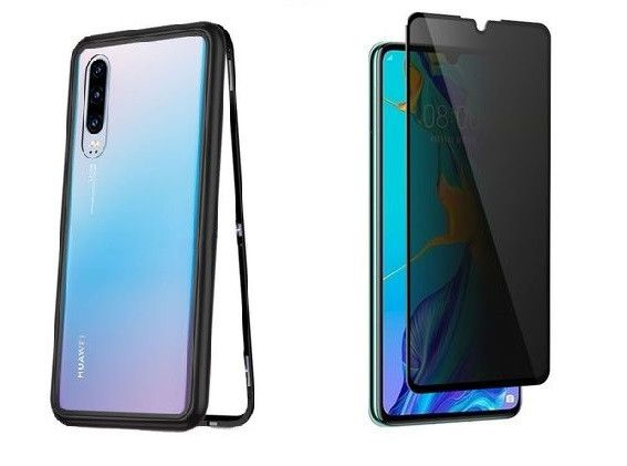 Husa Huawei P30 Pro Magnetica cu spate din sticla + folie privacy