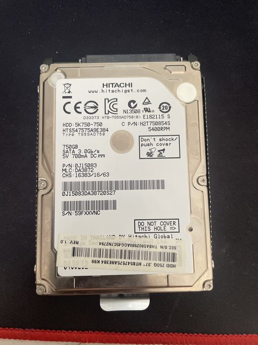 Жесткий диск HDD Hitachi 750gb 2.5 для ноутбука