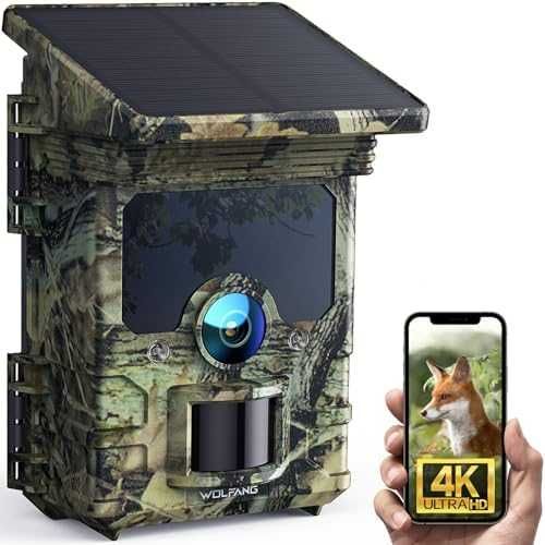 Нова Соларна Камера за Животни 68MP 4K WiFi Bluetooth Нощно Наблюдение