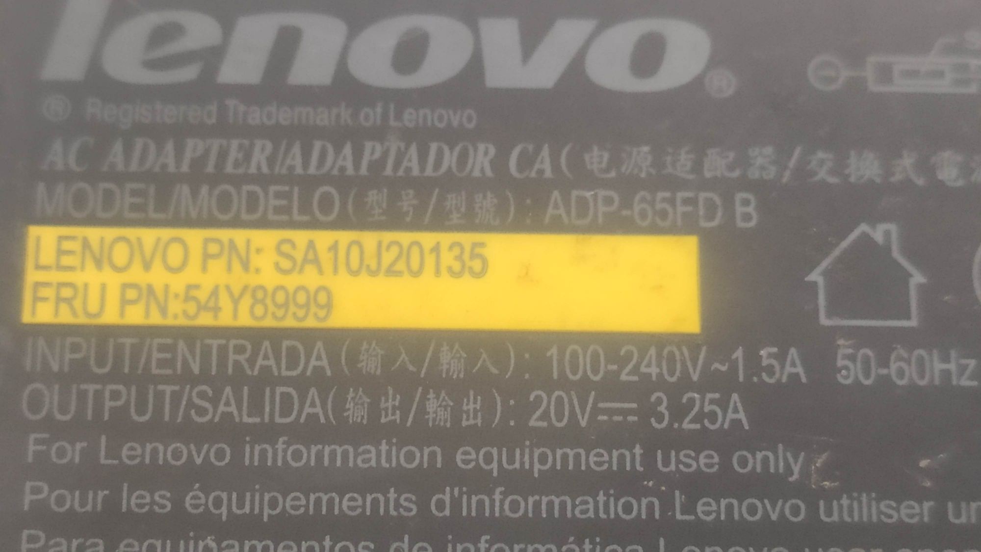 Alimentator laptop Lenovo 20V 2.25A 3.25A model ADLX45NCC3A