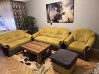 Set Canapea extensibila 3-2-1+taburete
