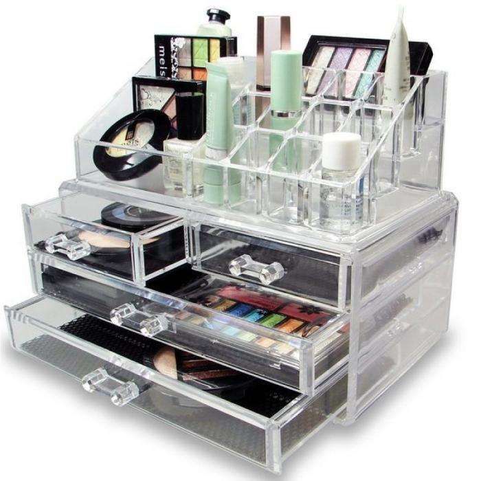 Caseta cu sertare cutie organizator cosmetice sau bijuterii