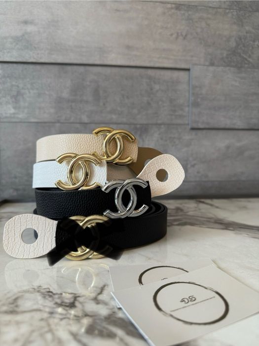 Колан на шанел бял,черен и кремав