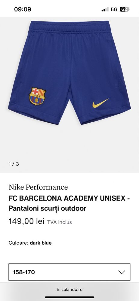 Pantaloni scurti FCB pt copii 2-4 ani